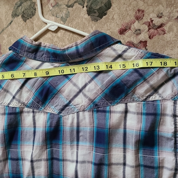 men's AE button up plad shirt 2xl - Picture 2 of 6